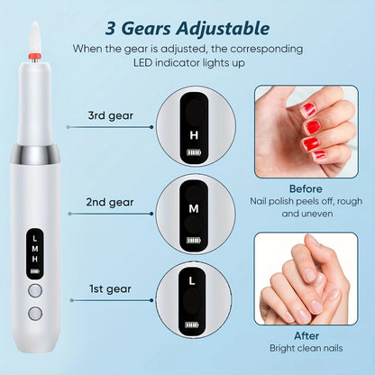 Pink Wireless Charging Nail Drill, 3-Speed Adjustable, Professional-Level Care in One Tool V1232-MJDMJ001