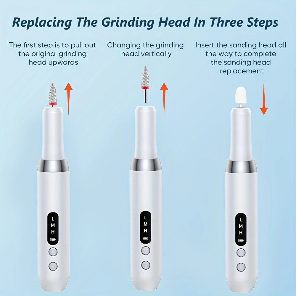 Pink Wireless Charging Nail Drill, 3-Speed Adjustable, Professional-Level Care in One Tool V1232-MJDMJ001