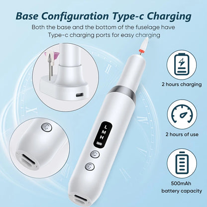 Pink Wireless Charging Nail Drill, 3-Speed Adjustable, Professional-Level Care in One Tool V1232-MJDMJ001