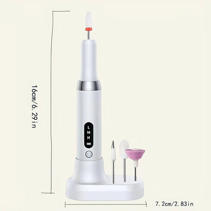 White Wireless Charging Nail Drill, 3-Speed Adjustable, Professional-Level Care in One Tool V1232-MJDMJ002