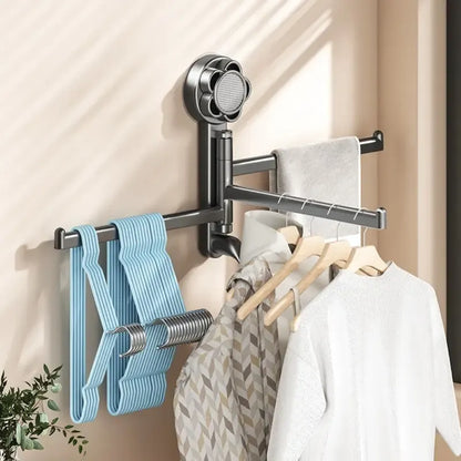 No-drill ABS Suction Cup Towel Rack, 180° Rotating Layered Storage, Dual Use for Kitchen and Bathroom, Sturdy Load Bearing and Easy to Clean./Milky white three-shot