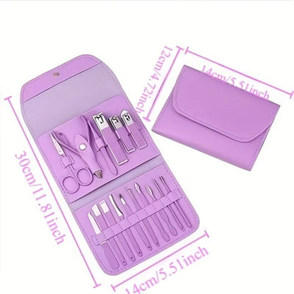16-Piece Nail Care Set | Portable & Professional, One Box for Hand & Foot Details. green V1232-MJHLTZ001