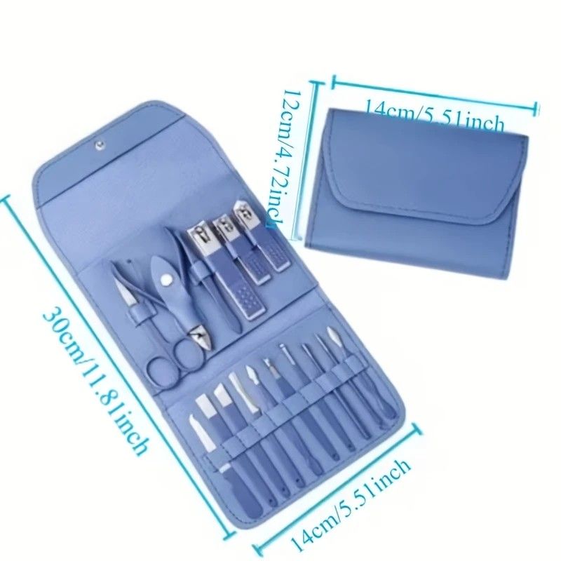 16-Piece Nail Care Set | Portable & Professional, One Box for Hand & Foot Details.BLUE V1232-MJHLTZ002