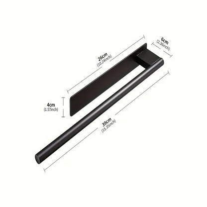 Stainless steel drill-free towel bar, rust-proof and durable, strong adhesive installation, super convenient for hanging towels in bathroom and kitchen../black