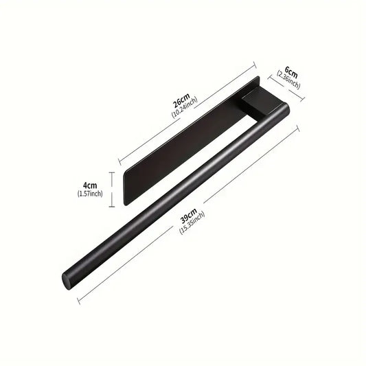 Stainless steel drill-free towel bar, rust-proof and durable, strong adhesive installation, super convenient for hanging towels in bathroom and kitchen../black