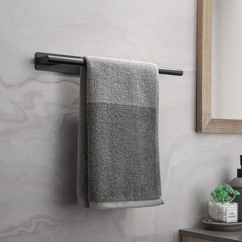 Stainless steel drill-free towel bar, rust-proof and durable, strong adhesive installation, super convenient for hanging towels in bathroom and kitchen../inherent