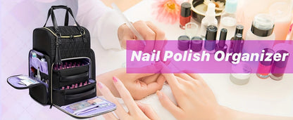 Nail Art Tool Storage Backpack: Removable Compartments, High-Capacity Categorized Storage, Multiple Carrying V1232-MJSNB001
