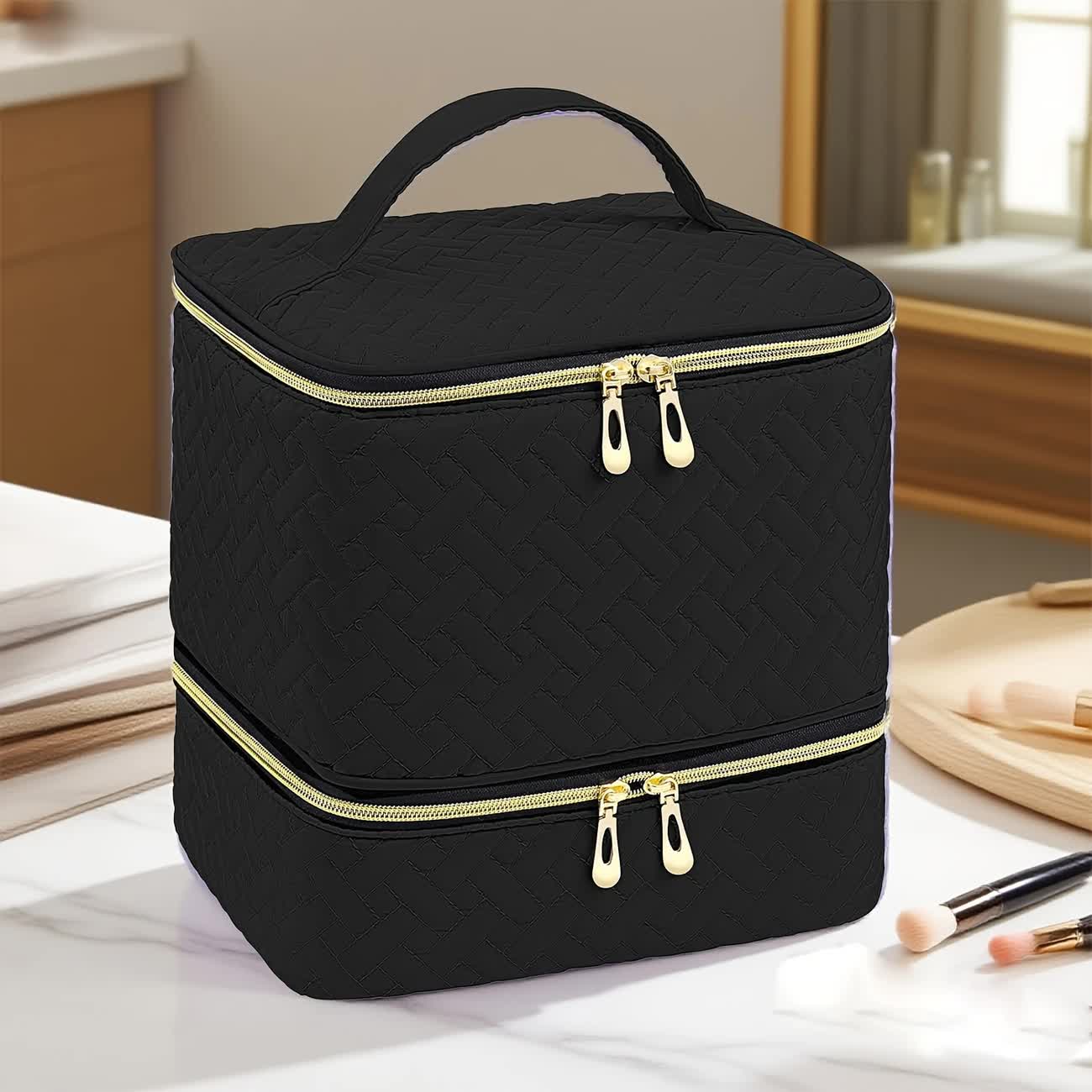 purple Double-layer woven storage, scientifically organized with large capacity-Professional Nail Tool V1232-MJSNB003