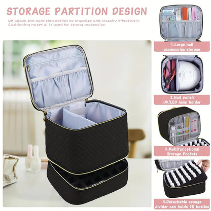 purple Double-layer woven storage, scientifically organized with large capacity-Professional Nail Tool V1232-MJSNB003