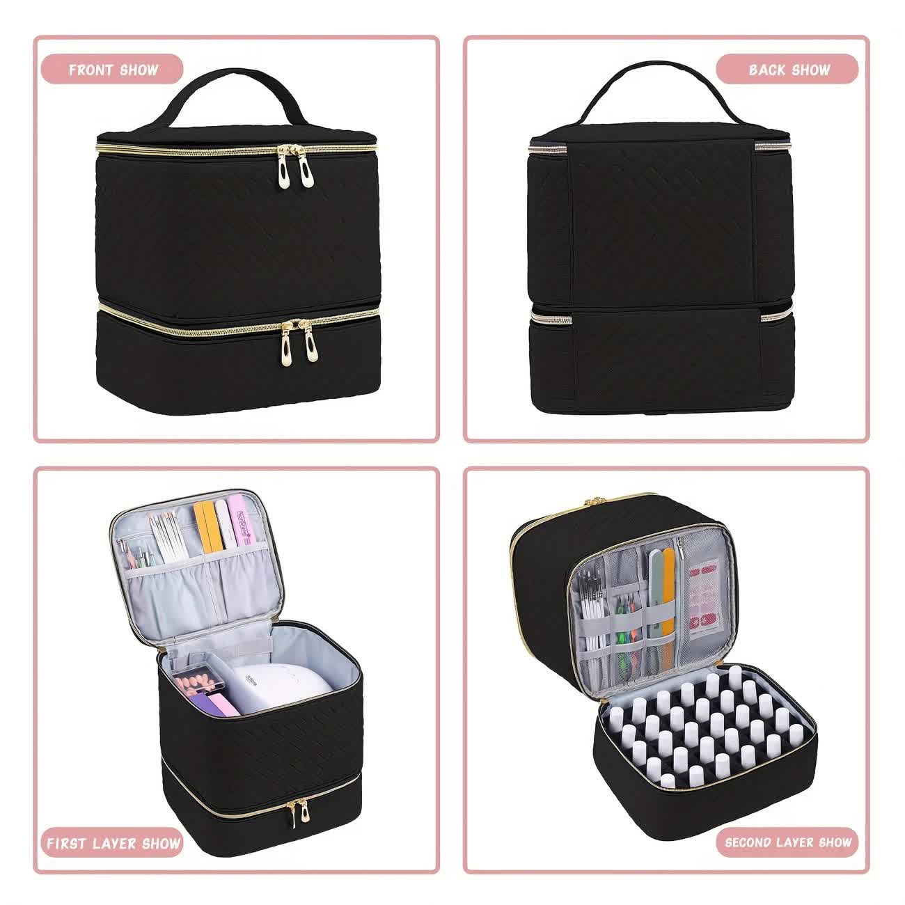 purple Double-layer woven storage, scientifically organized with large capacity-Professional Nail Tool V1232-MJSNB003