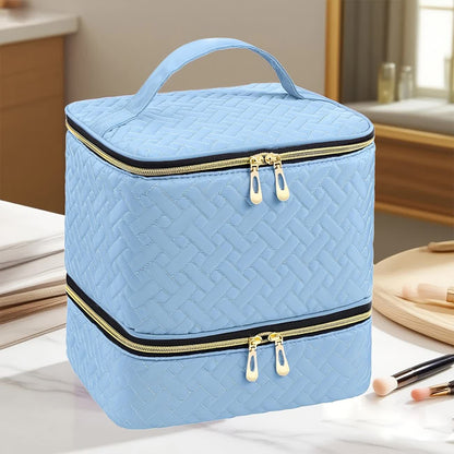 BLUE Double-layer woven storage, scientifically organized with large capacity-Professional Nail Tool Carry-on V1232-MJSNB004