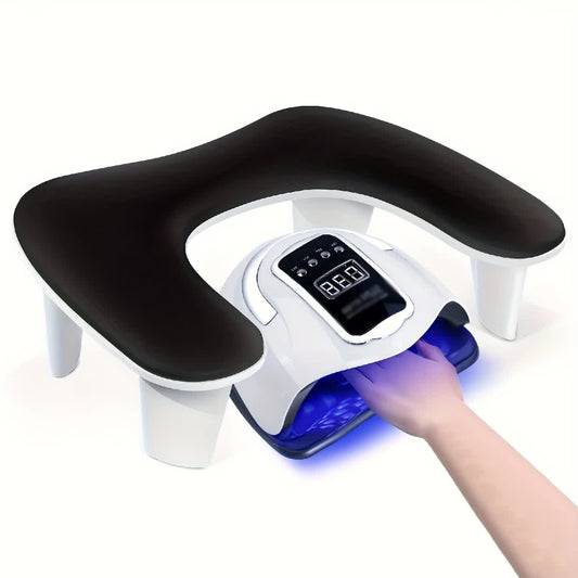 BLACK This handheld nail care device integrates a U-shaped pillow and comes with a portable detachable stand. V1232-MJUXZ002