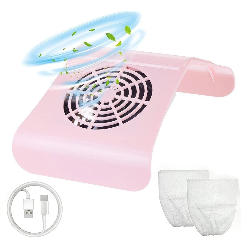 Nail Dust Collector: USB-Powered, Strong Suction, One-Touch Operation, Say Goodbye to Dust Troubles.WHITE V1232-MJXCJ002