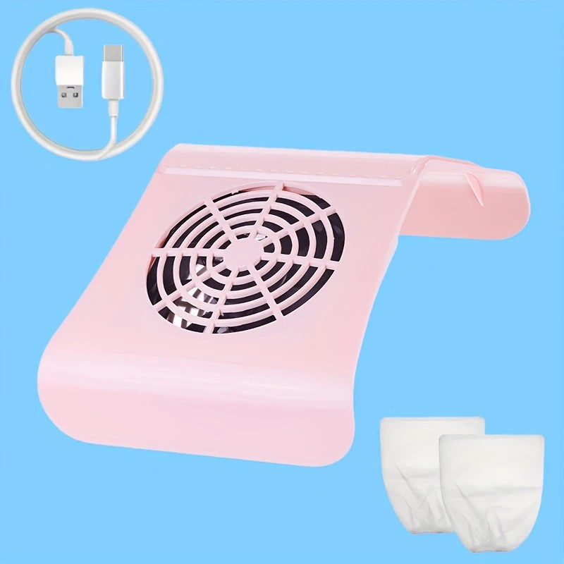 Nail Dust Collector: USB-Powered, Strong Suction, One-Touch Operation, Say Goodbye to Dust Troubles.WHITE V1232-MJXCJ002