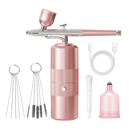 Green Portable Wireless Airbrush Kit, Versatile for Nail Art, Painting, Makeup, and Model Making V1232-MJYSPJ003