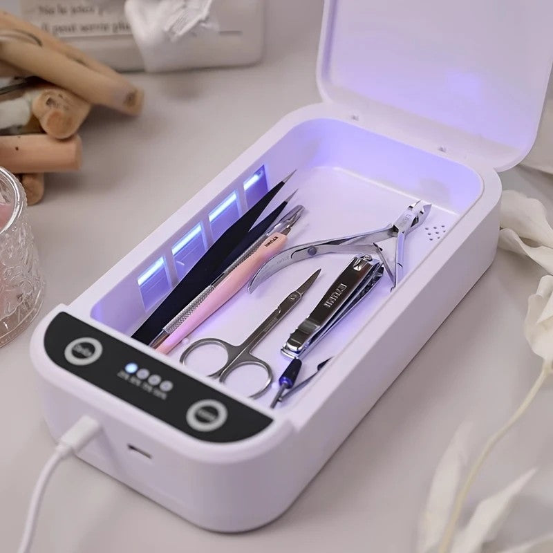 Portable Nail Disinfection Box, USB powered. Built-in UV fast sterilization, suitable for nail and tattoo V1232-MQGJXDQ001