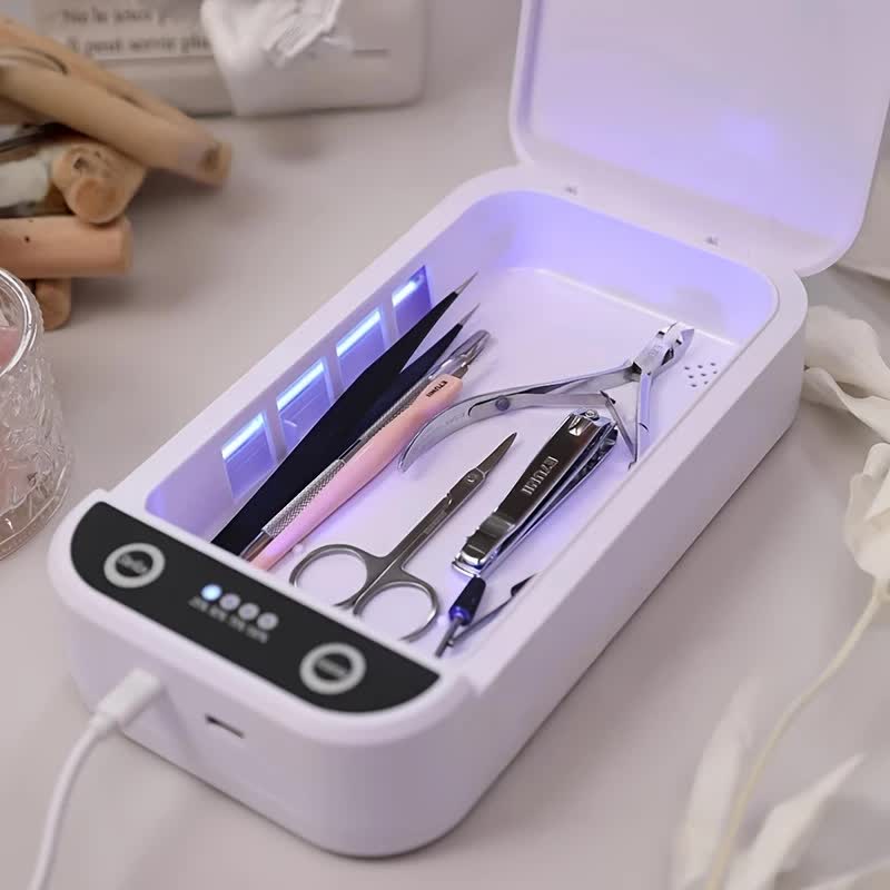Portable Nail Disinfection Box, USB powered. Built-in UV fast sterilization, suitable for nail and tattoo V1232-MQGJXDQ001