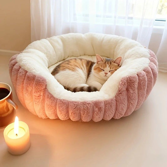 Pet owners are searching: Winter thick rabbit fur pet bed, ultimate cold-proof warmth solution(pink No. M) V1232-MW001