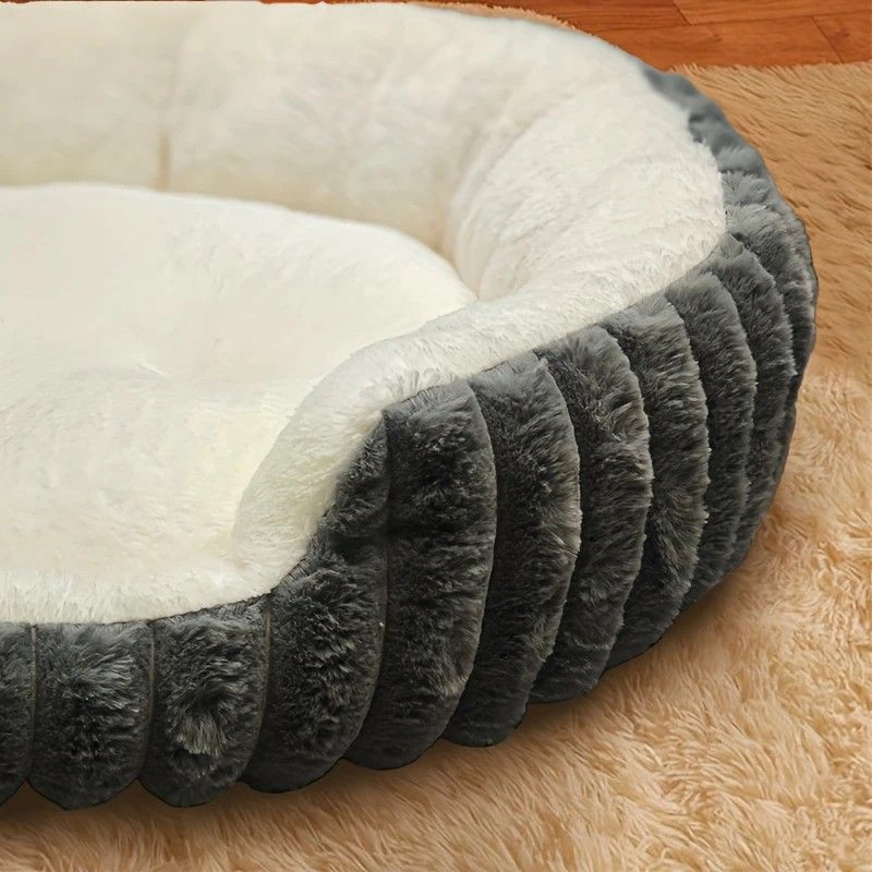 Pet owners are searching: Winter thick rabbit fur pet bed, ultimate cold-proof warmth solution(grey NO:M) V1232-MW002