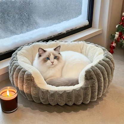 Pet owners are searching: Winter thick rabbit fur pet bed, ultimate cold-proof warmth solution(brown NO:M) V1232-MW003
