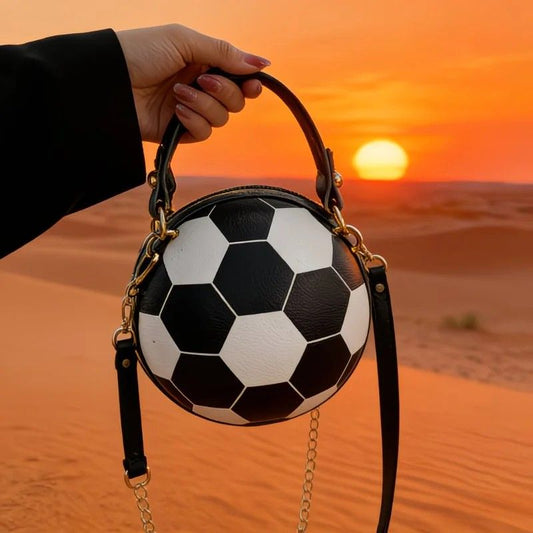 Soccer Theme Ladies Handbag, PU Material, Hand Carry Shoulder Crossbody Three Ways, Daily Outing Versatile V1232-NB-ZQ-002