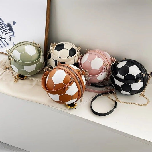 Soccer Theme Ladies Handbag, PU Material, Hand Carry Shoulder Crossbody Three Ways, Daily Outing Versatile V1232-NB-ZQ-003