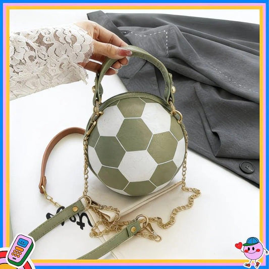 Soccer Theme Ladies Handbag, PU Material, Hand Carry Shoulder Crossbody Three Ways, Daily Outing Versatile V1232-NB-ZQ-005