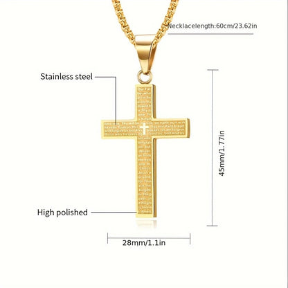 Titanium Steel Cross Necklace: Eternal Faith, Timeless Quality. BLACK V1232-NSSZXL001