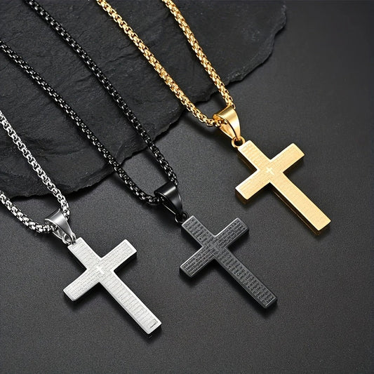 Titanium Steel Cross Necklace: Eternal Faith, Timeless Quality.golden V1232-NSSZXL002