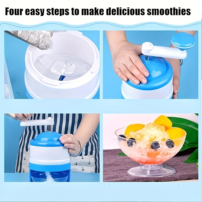 1 Multi-Function Shaved Ice Machine and Snow Ice Maker - Compact Manual Ice Shaver with Smoothie and V1232-PBJ001