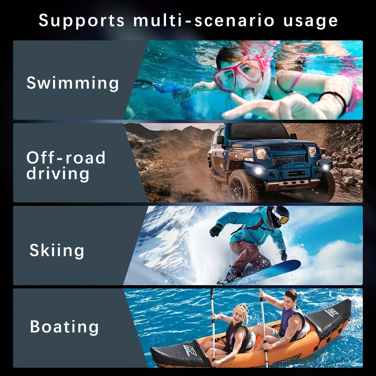iPhone 16 Waterproof Phone Case IP68 Drop Protection Snow Dust Resistant with Lanyard for Swimming Skiing Off V1232-PGSJFSK003