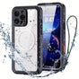iPhone 16 Plus Waterproof Phone Case IP68 Drop Protection Snow Dust Resistant with Lanyard for Swimming V1232-PGSJFSK006
