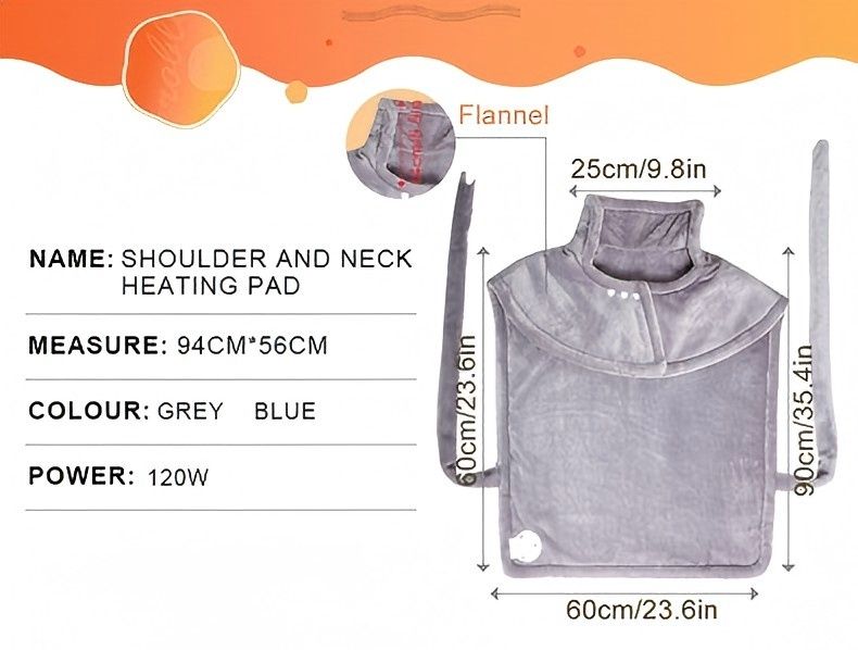 Neck Heating Cape: Smart Temperature Control, Warmth in an Instant.GREY V1232-PJDRT001
