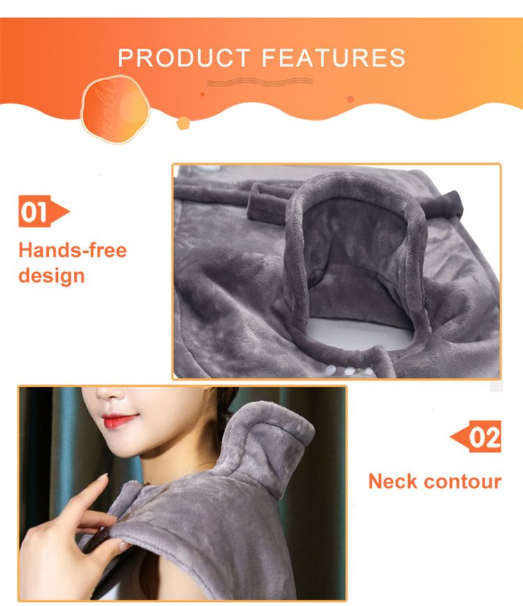 Neck Heating Cape: Smart Temperature Control, Warmth in an Instant.GREY V1232-PJDRT001