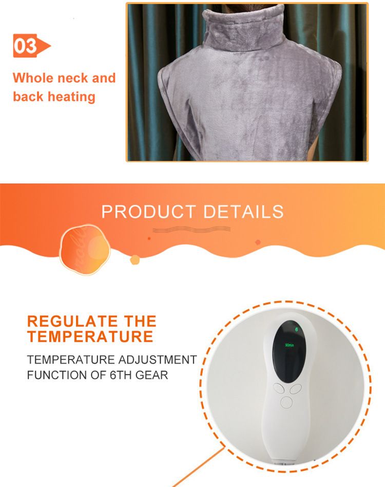 Neck Heating Cape: Smart Temperature Control, Warmth in an Instant.GREY V1232-PJDRT001