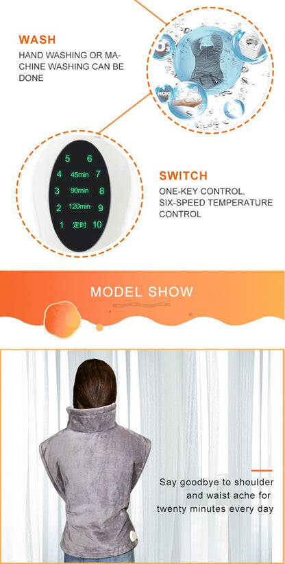 Neck Heating Cape: Smart Temperature Control, Warmth in an Instant.GREY V1232-PJDRT001