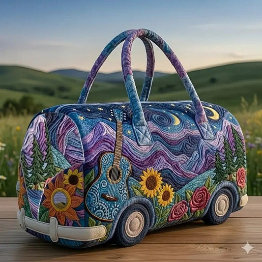 Bohemian style vintage embroidered travel bag, made of lightweight and durable polyester, with a capacity V1232-PJSGB002