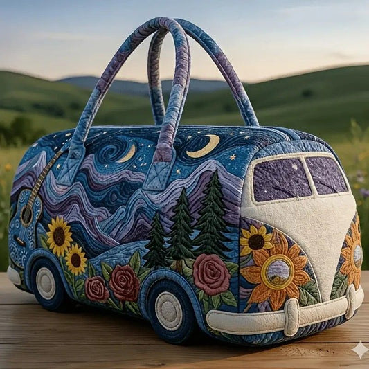 Bohemian style vintage embroidered travel bag, made of lightweight and durable polyester, with a capacity V1232-PJSGB002