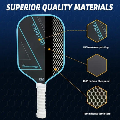 1PCS T700 PRO Carbon Fiber Pickleball Paddle: 8.0oz Lightweight Wide Body Control Paddle for Beginners & V1232-PKQP001