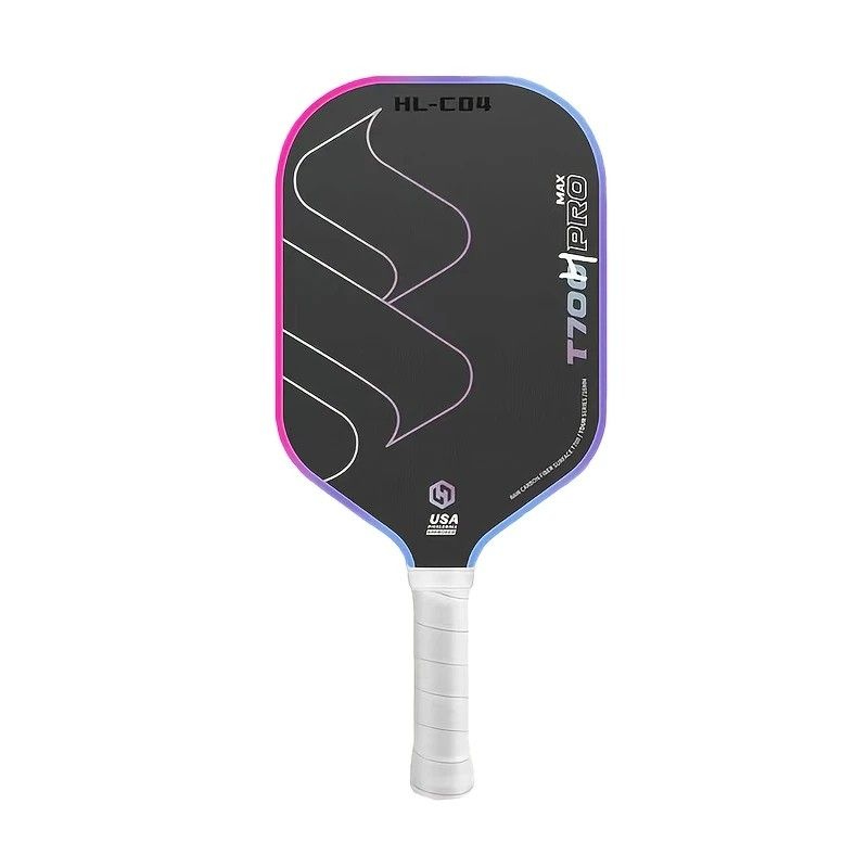 T700 Carbon Fiber Pickleball Paddle 16mm Core Lightweight Single Paddle with Polymer Honeycomb Core(BLACK+RED) V1232-PKQPP002