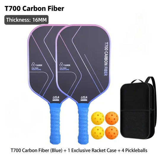 T700 Carbon Fiber Pickleball Paddle Set (2 Pack): 8.0oz Lightweight Widebody Design, Ideal for Beginners & V1232-PKQPTZ002