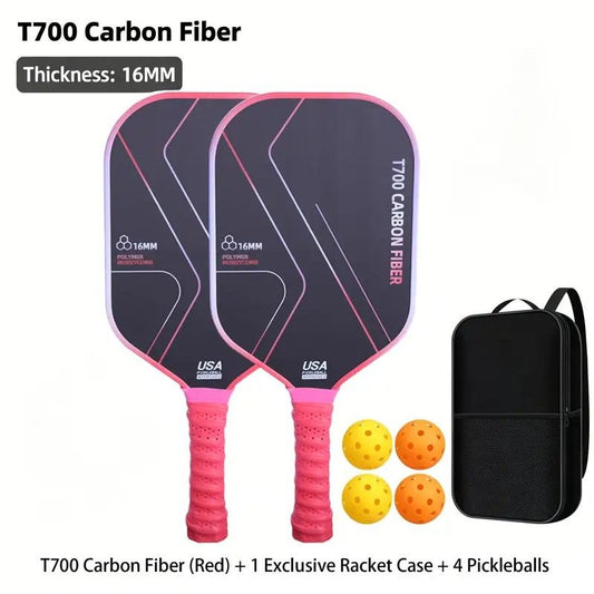 T700 Carbon Fiber Pickleball Paddle Set (2 Pack): 8.0oz Lightweight Widebody Design, Ideal for Beginners & V1232-PKQPTZ003
