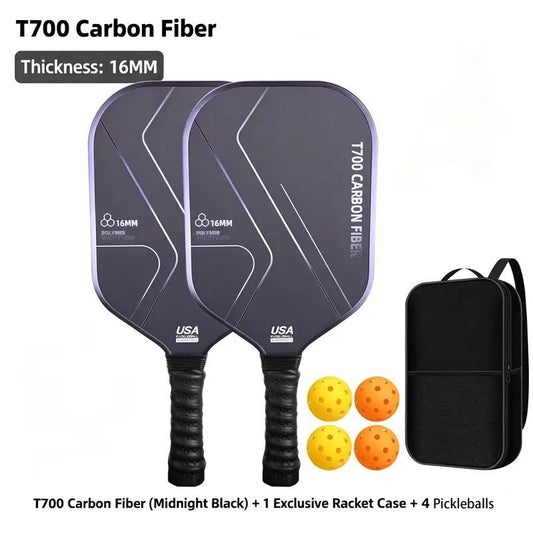 T700 Carbon Fiber Pickleball Paddle Set (2 Pack): 8.0oz Lightweight Widebody Design, Ideal for Beginners & V1232-PKQPTZ004