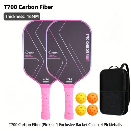 T700 Carbon Fiber Pickleball Paddle Set (2 Pack): 8.0oz Lightweight Widebody Design, Ideal for Beginners & V1232-PKQTTZ001