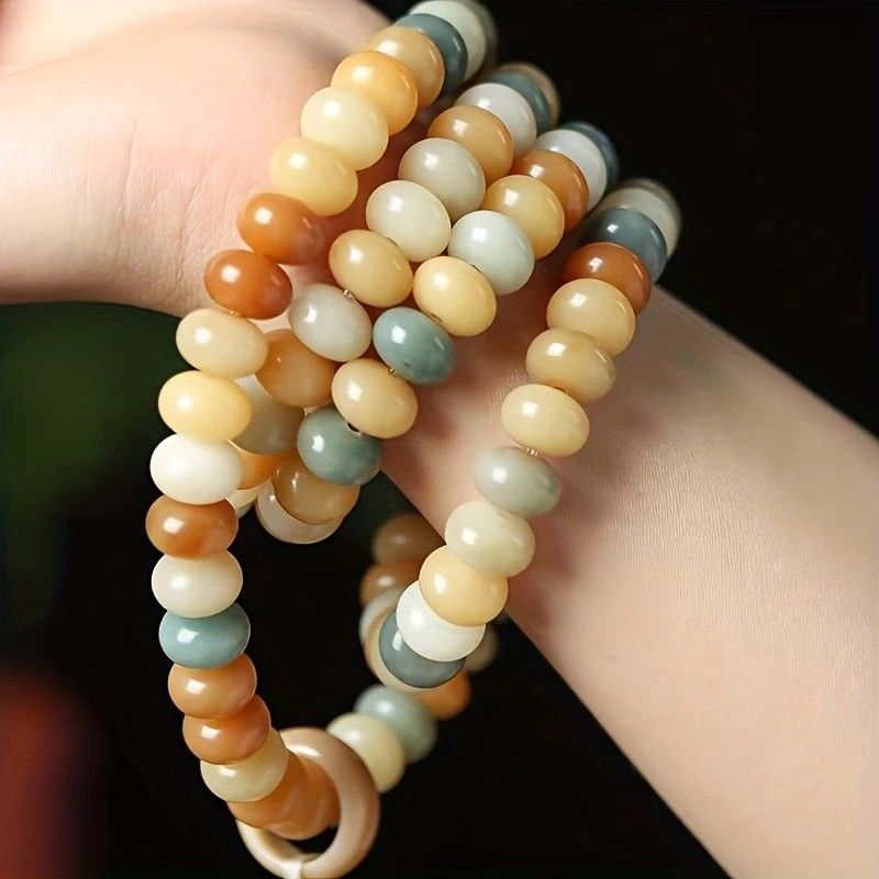 108 Bodhi Root Bracelet, 8mm Sutra-Worn Multi-Loop Long Beads, Zen Meditation Buddhist Prayer Beads V1232-PTLHPSL001
