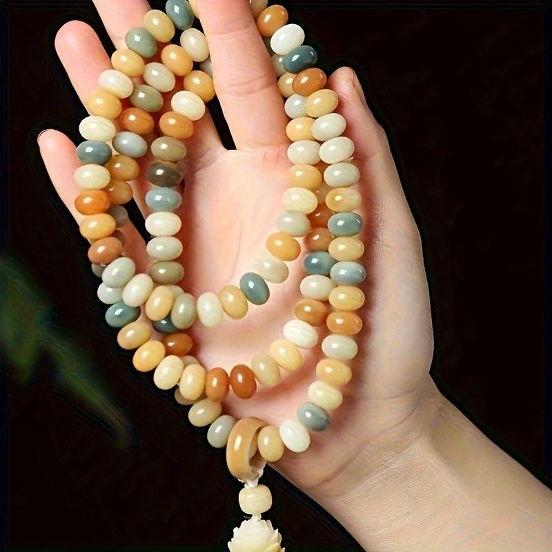 108 Bodhi Root Bracelet, 8mm Sutra-Worn Multi-Loop Long Beads, Zen Meditation Buddhist Prayer Beads V1232-PTLHPSL001
