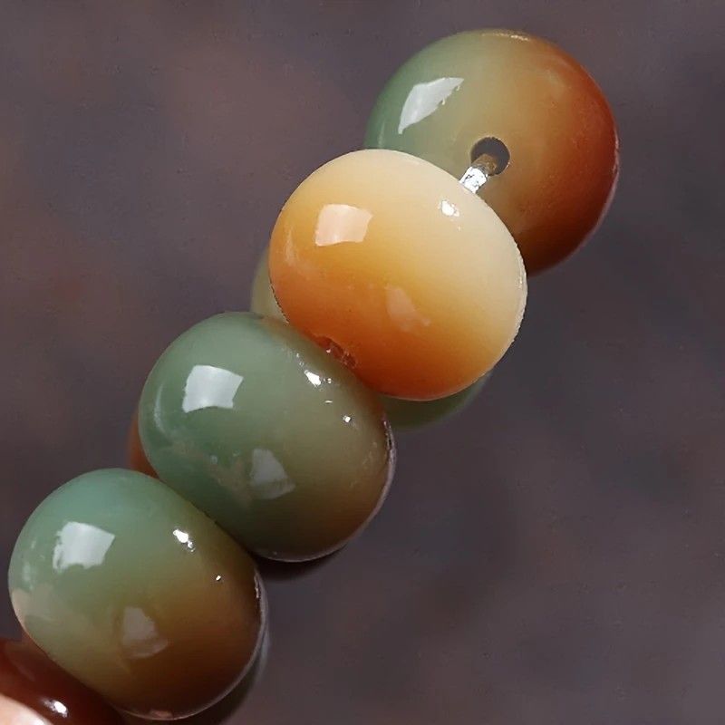 108 Bodhi Root Bracelet with Green Sandalwood Sachet, Textured by Time, Multi-Loop Zen Meditation Beads V1232-PTSL001