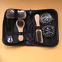 7-in-1 Travel Case Black and Neutral Shoe Brush Cleaning Kit V1232-PXHLTZ001