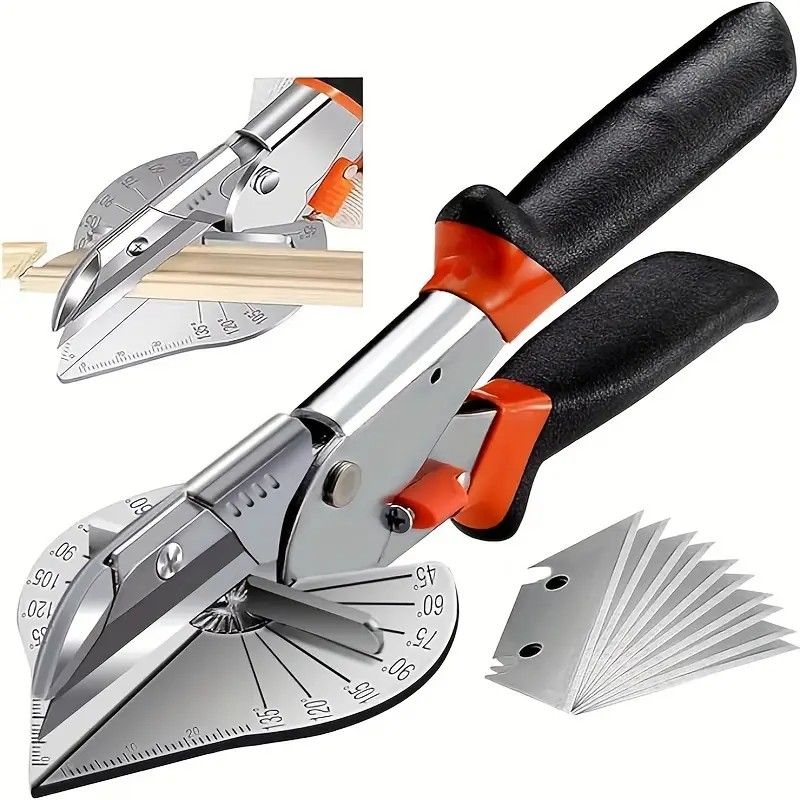 Multi-Angle Cutting Shear, Woodworking Precision Tool, 135-Degree Adjustable, Imported Steel, DIY & Trim V1232-QDJ001