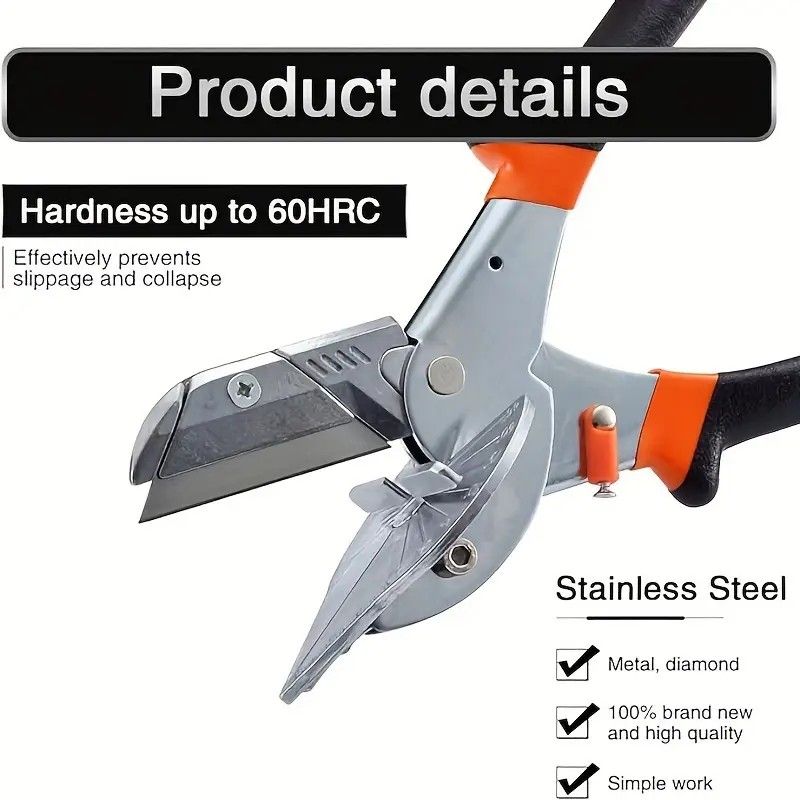 Multi-Angle Cutting Shear, Woodworking Precision Tool, 135-Degree Adjustable, Imported Steel, DIY & Trim V1232-QDJ001
